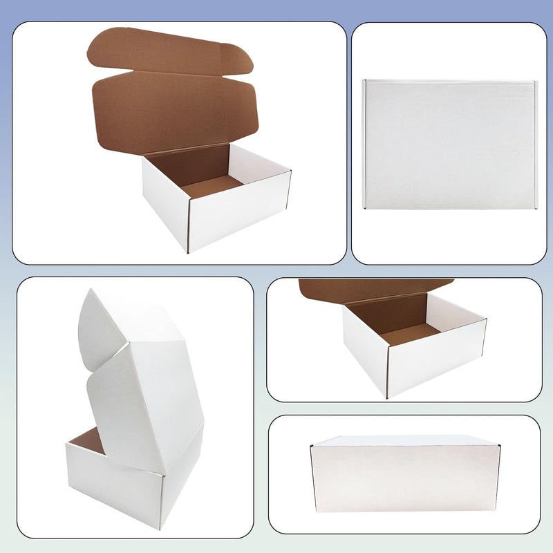 Livejun 13 x 9 x 4 inch Shipping Boxes Set of 20， White Corrugated Cardboard Box Mailer Boxes for Packaging Small Business Shipping，Mailing Boxes Bulk for Birthday Wedding Party Book Literature Gift Giving - Image 4